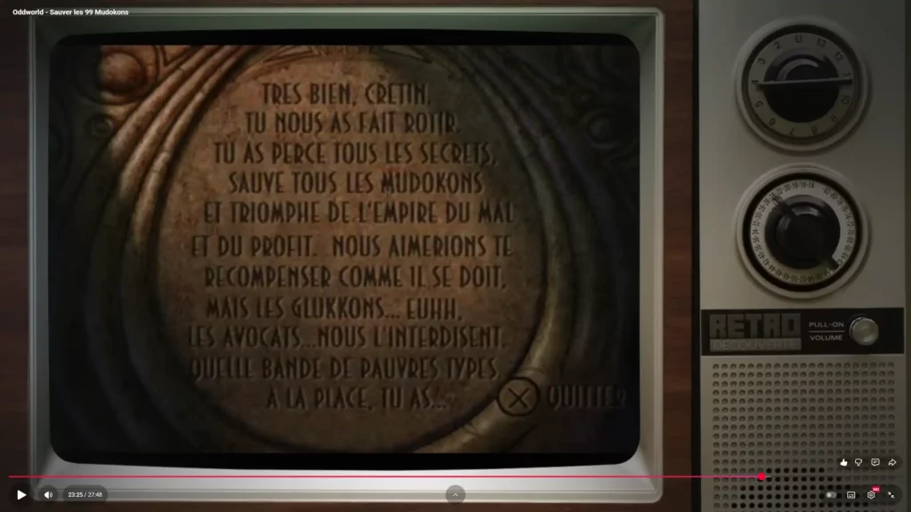 la chaine d'Edward Épisode Oddworld Message des développeurs 100% récompense