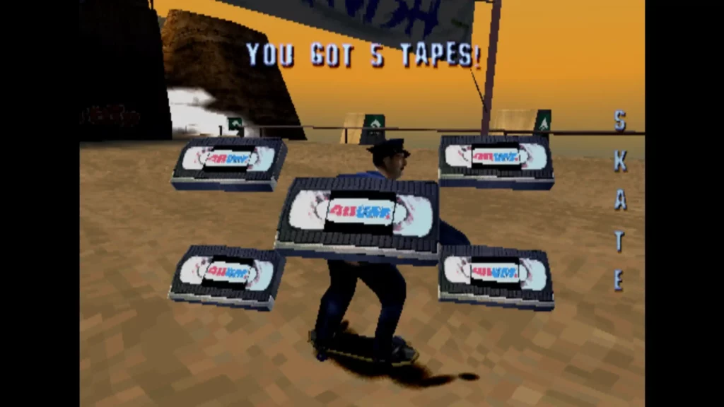 L'officer Dick obtient les 5 cassettes sur Downhill Jam